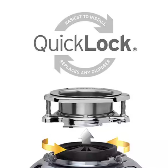 InSinkErator Sink Mount QLM00 Chrome Quick Lock  Flange & Splash Guard Accessory - Picture 3 of 4